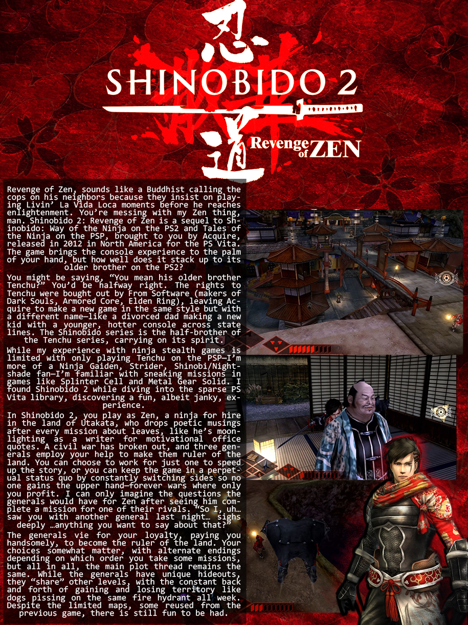 PS game magazine. Shinobido 2: psvita review.