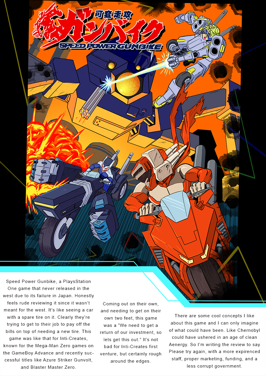 Speed Power Gunbike game review. Inti Creates.